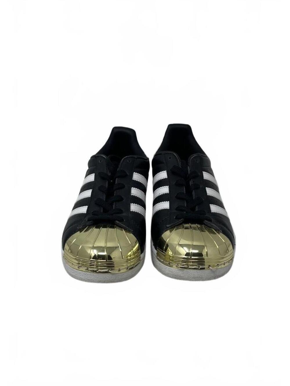 Adidas Womens Superstar Metal Toe BB5115 Black Lace-Up Sneaker Shoes Size 7